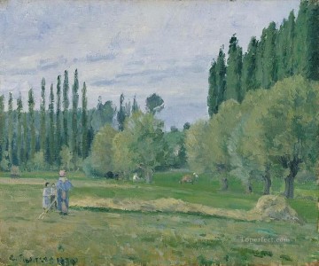 カミーユ・ピサロ Painting - 干し草づくり 1874年 カミーユ・ピサロ